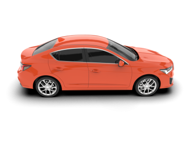 Kırmızı modern araba beyaz arka planda izole edilmiş. vektör