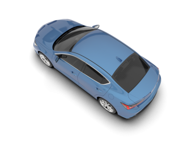 Beyaz arkaplanda mavi bir SUV 'un 3D görüntülemesi