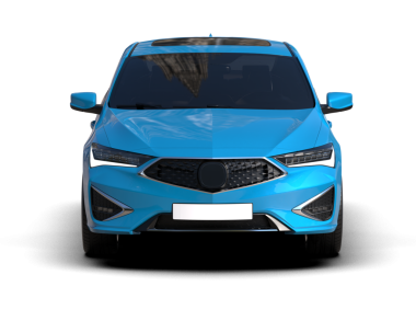 Modern araba arka planda izole edilmiş. 3D görüntüleme - illüstrasyon