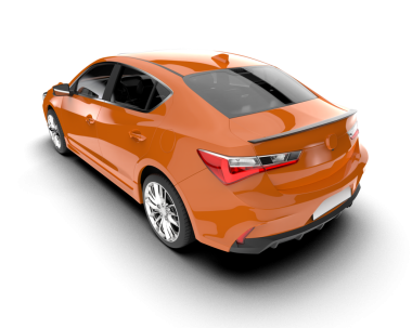 turuncu lüks araba. Beyaz bir arka planda izole edilmiş. 3d oluşturma.