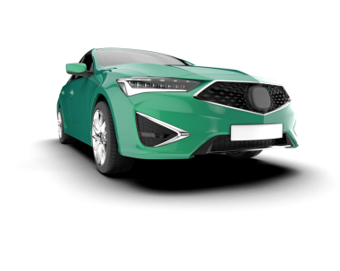 Beyaz arka planı olan modern yeşil spor araba.