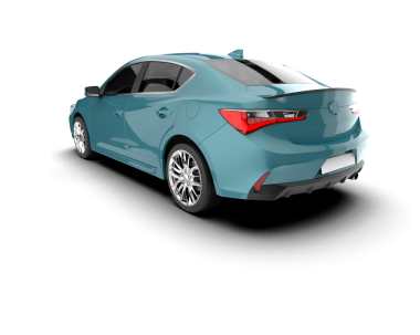 Modern araba arka planda izole edilmiş. 3D görüntüleme - illüstrasyon