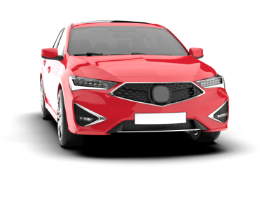 Beyaz arka planı boş ekranlı modern elektrikli araba. 3d oluşturma