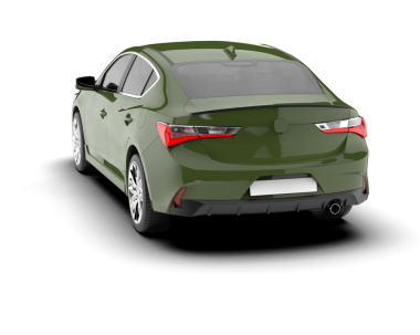 Modern araba arka planda izole edilmiş. 3D görüntüleme - illüstrasyon