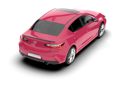 Modern araba arka planda izole edilmiş. 3D görüntüleme - 3D