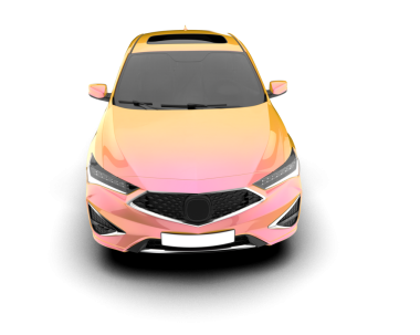 Beyaz arka planda bir araba. 3d oluşturma