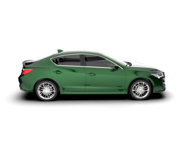 Yeşil araba, modern sedan. Yan görünüş. 3d oluşturma