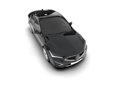 Siyah araba beyaz arkaplanda izole edildi