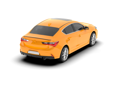 Modern araba beyazda izole edilmiş. 3D görüntüleme - illüstrasyon