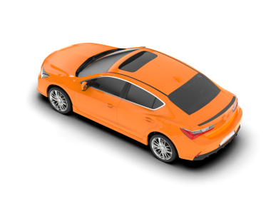 modern turuncu araba beyaz arka planda izole edilmiş.