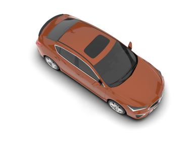 beyaz arkaplanda izole edilmiş araba 3 boyutlu görüntüleme