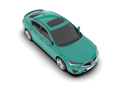 Beyaz stüdyo ortamında izole edilmiş 3 boyutlu markasız bir araba.