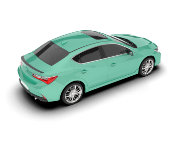 Beyaz arka planda bir araba. 3d oluşturma