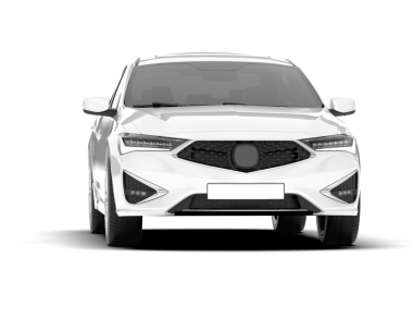 Yan manzaralı gerçekçi beyaz bir araba. beyaz arkaplanda izole.