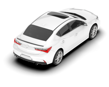 Beyaz arka planda izole edilmiş beyaz kaliteli sedan araba. 3d oluşturma