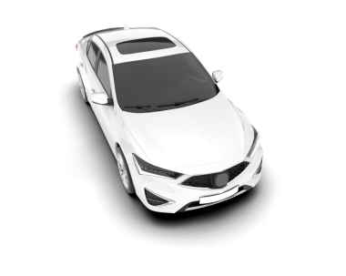 Beyaz arka planda beyaz bir araba, yan görüş. vektör illüstrasyonu