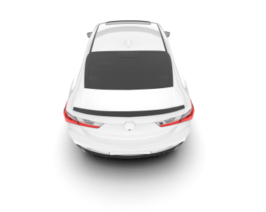 Beyaz arka planda beyaz araba. 3d oluşturma