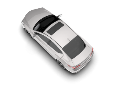 Araba sedanı siyah arka planda izole edilmiş.