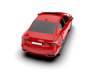 araba beyaz arkaplanda izole edildi