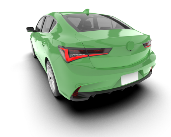 beyaz arkaplanda izole edilmiş bir araba