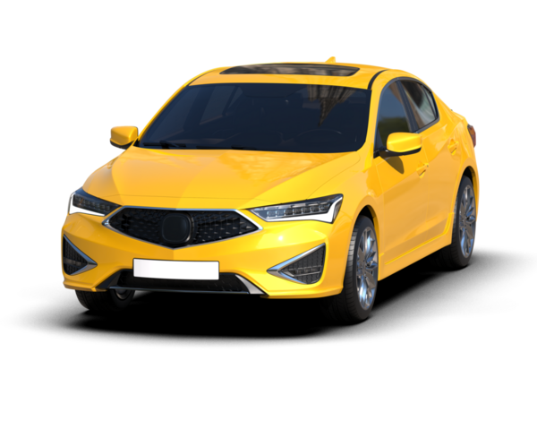 Gri arka planda sarı modern araba