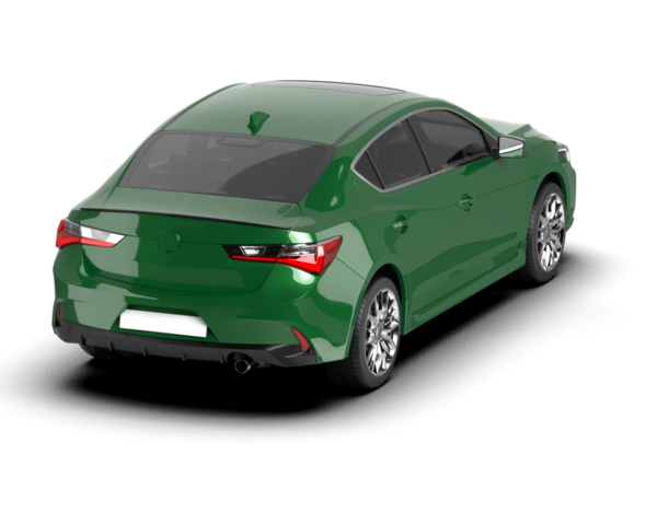 beyaz arkaplanda izole edilmiş gerçekçi araba.