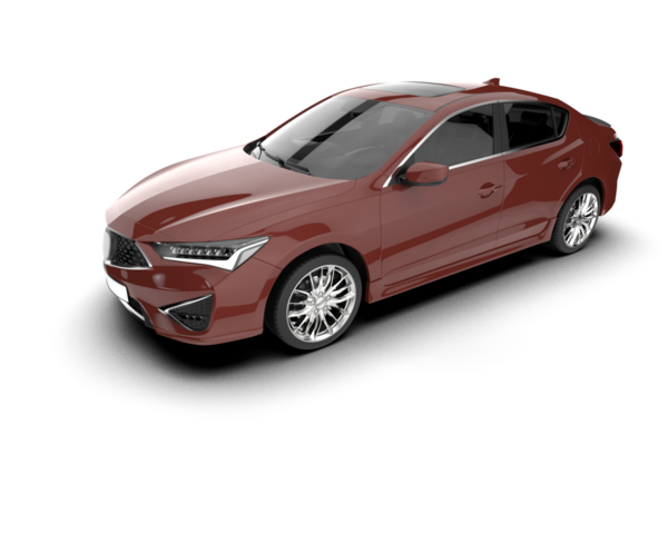 Beyaz arka planda bir araba sedanı. 3d illüstrasyon.