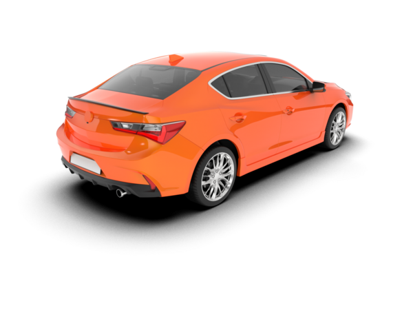 beyaz arkaplanda modern araba ön görünümü