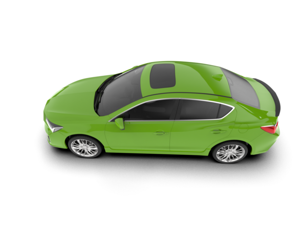 Yeşil araba beyaz arka planda izole edilmiş. 3d illüstrasyon