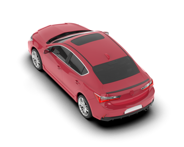 modern kırmızı sedan araba beyaz arka planda izole edildi 3 d
