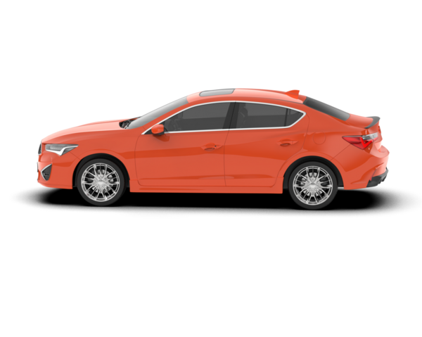 Beyaz arka planda gölgesi olan bir arabanın 3 boyutlu resmi