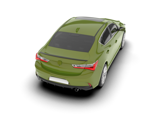 modern yeşil araba beyaz arka planda izole edildi. 3 boyutlu görüntüleme