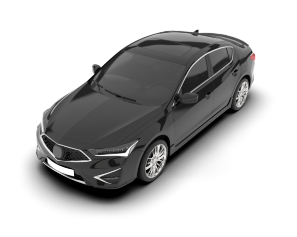 Siyah lüks araba beyaz arka planda izole edilmiş. 3d oluşturma.