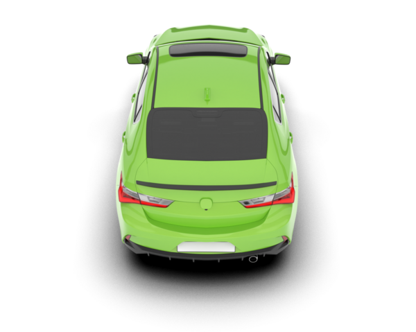 yeşil modern araba. 3d oluşturma.