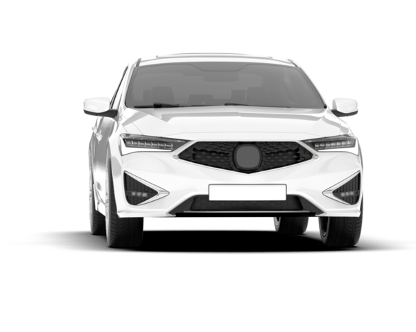 Yan manzaralı gerçekçi beyaz bir araba. beyaz arkaplanda izole.