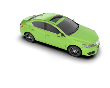 yeşil araba beyaz arka planda izole edildi. 3 boyutlu görüntüleme - illüstrasyon