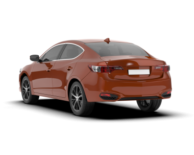 Modern araba arka planda izole edilmiş. 3D görüntüleme - illüstrasyon