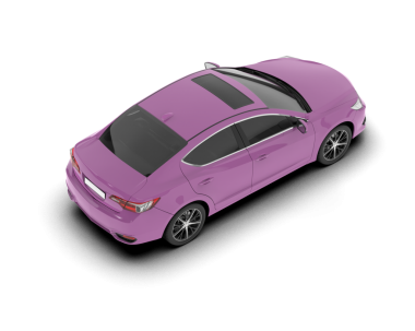 Pembe lüks araba beyaz arka planda izole edilmiş.