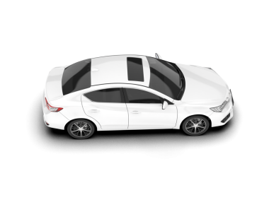 Beyaz arka planı olan gerçekçi bir araba. yan görünüm