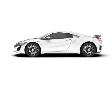 Beyaz arka planda izole edilmiş beyaz spor araba