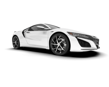 Beyaz araba arka planda izole edildi