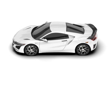 Modern araba beyazda izole edilmiş. 3D görüntüleme - illüstrasyon