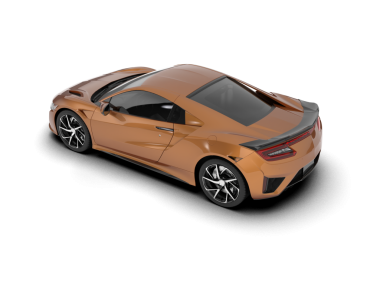 Beyaz arka planda modern turuncu araba. ön görünüm