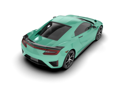 3 boyutlu markalı, jenerik bir araba.