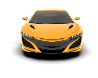 Gerçekçi bir araba. Ön manzara. 3d illüstrasyon