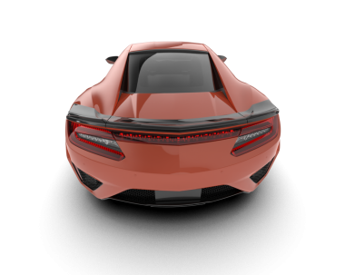 beyaz arkaplanda gerçekçi bir araba