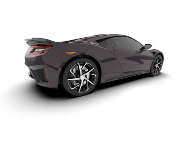 Araba manzaralı. Beyaz arka planda izole edilmiş lüks bir araba. 3d oluşturma