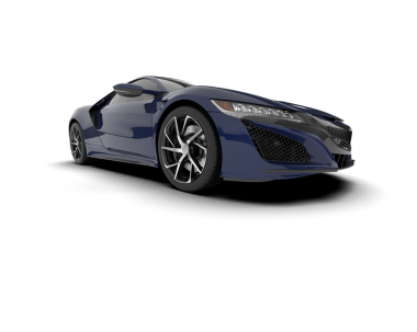 Modern araba arka planda izole edilmiş. 3d oluşturma