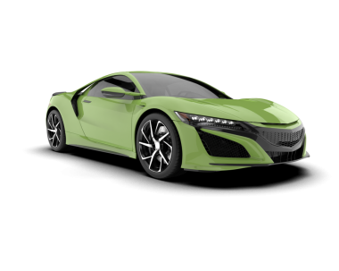 gerçekçi 3 boyutlu yeşil spor araba çizimi