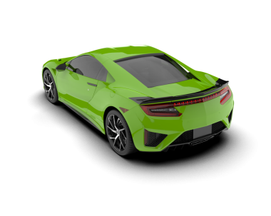 modern yeşil araba - beyaz arkaplanda izole edilmiş yan görünüm